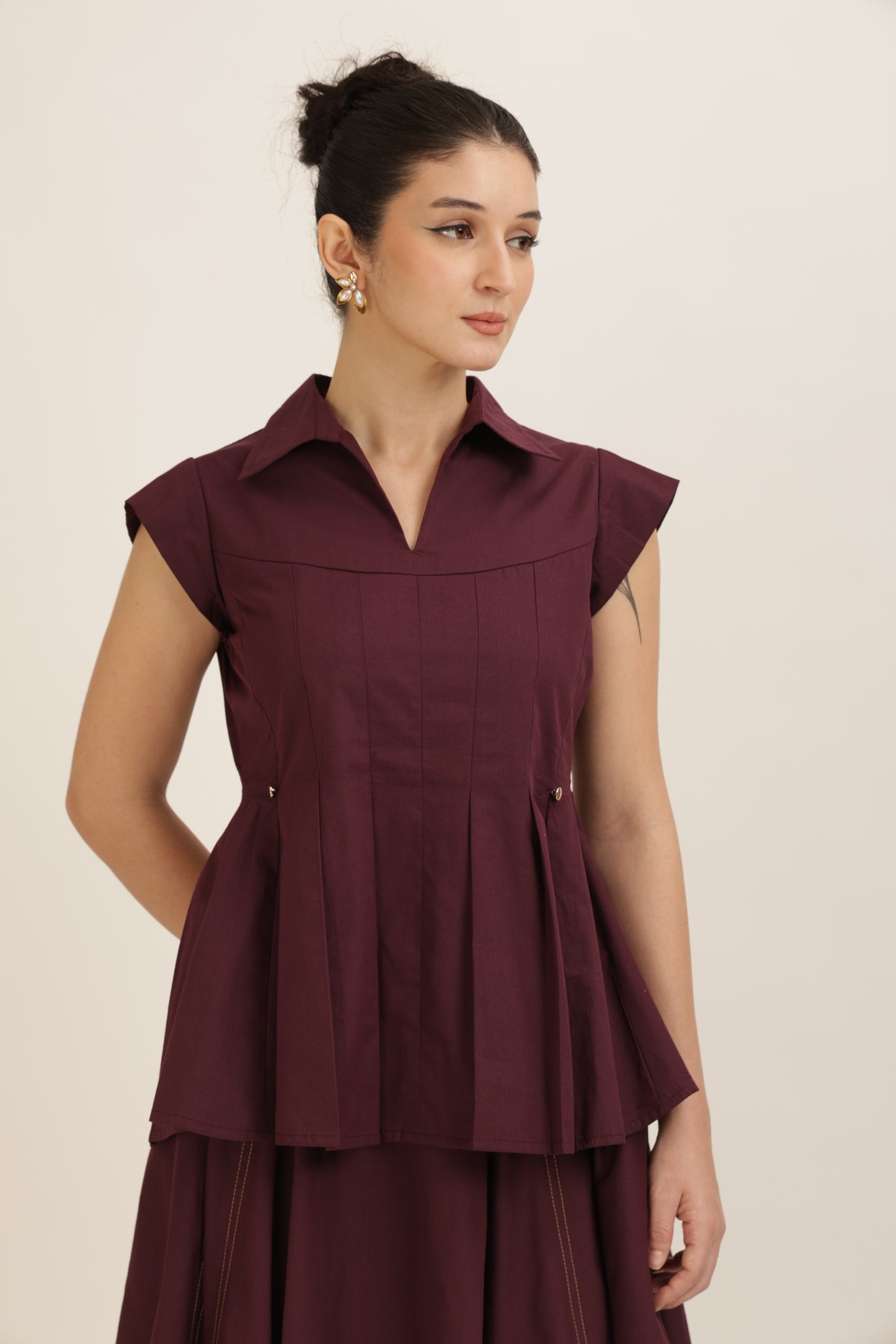 Pleated Hem Top