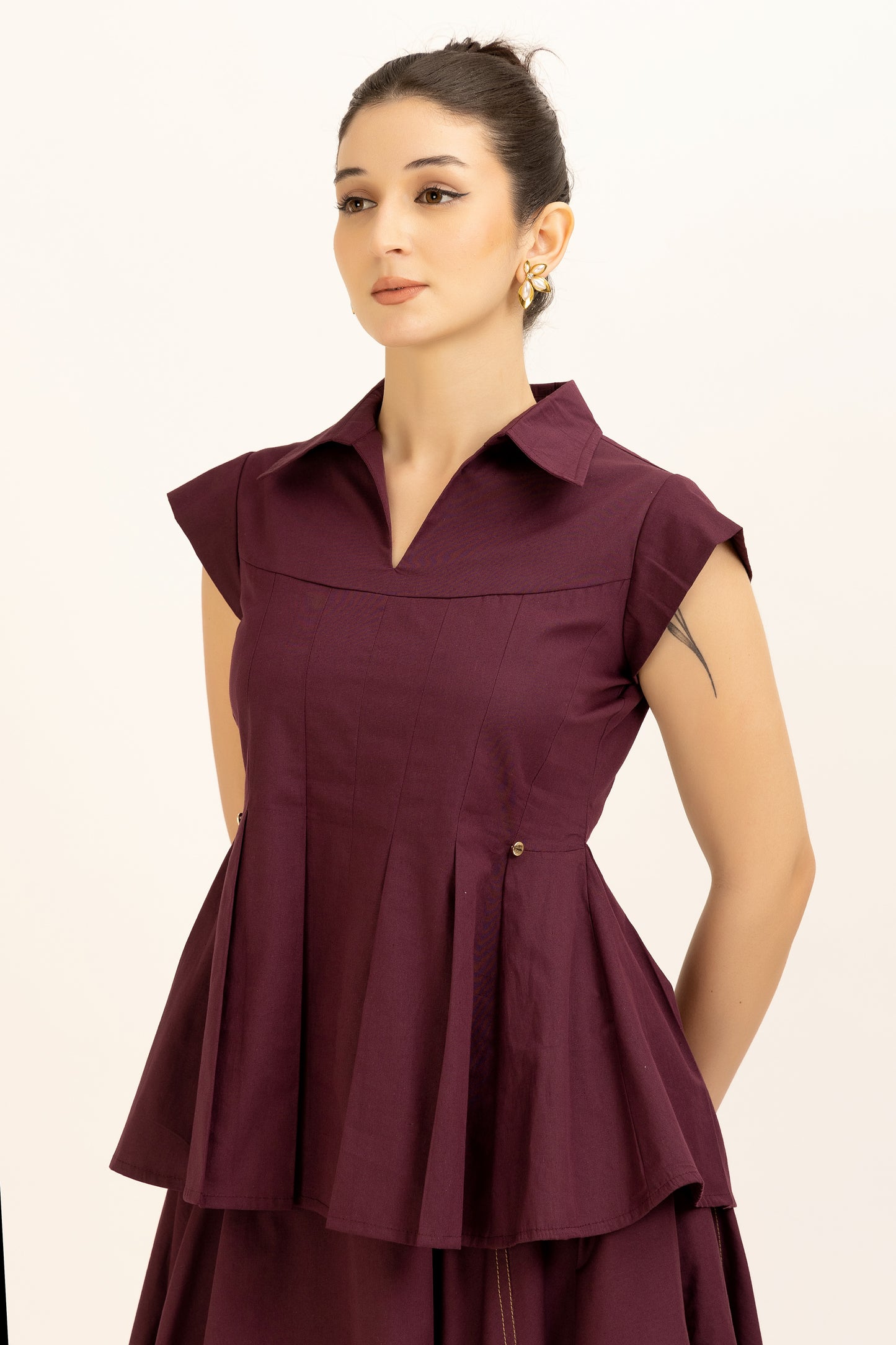 Pleated Hem Top