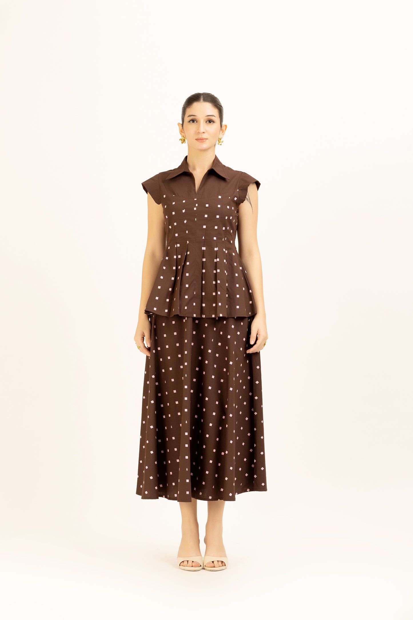 Pleated Hem Printed Set