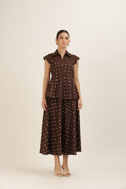 Pleated Hem Printed Set