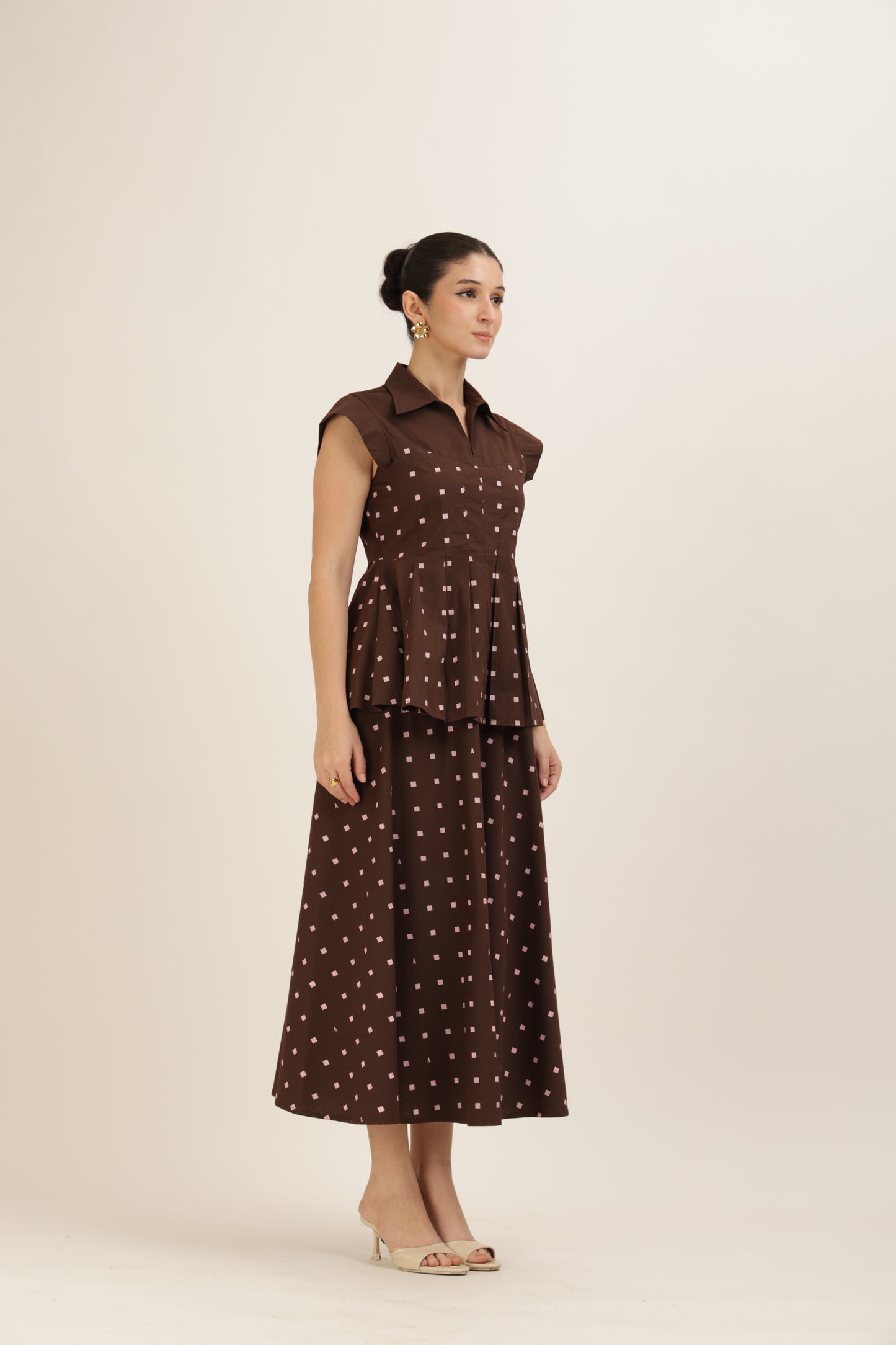 Pleated Hem Printed Set