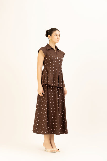 Pleated Hem Printed Set