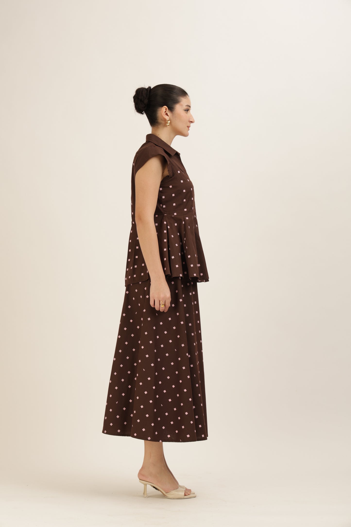 Pleated Hem Printed Set
