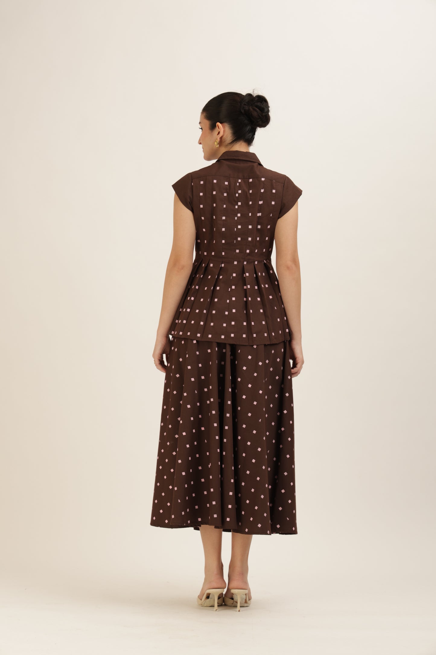 Pleated Hem Printed Set