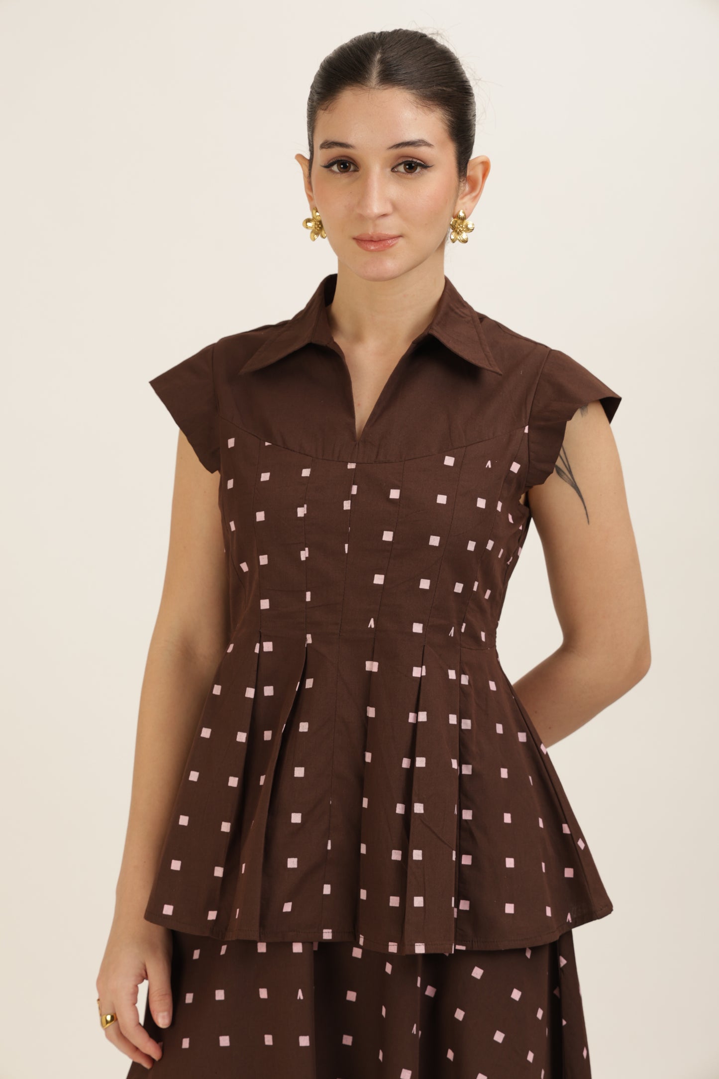 Pleated Hem Top