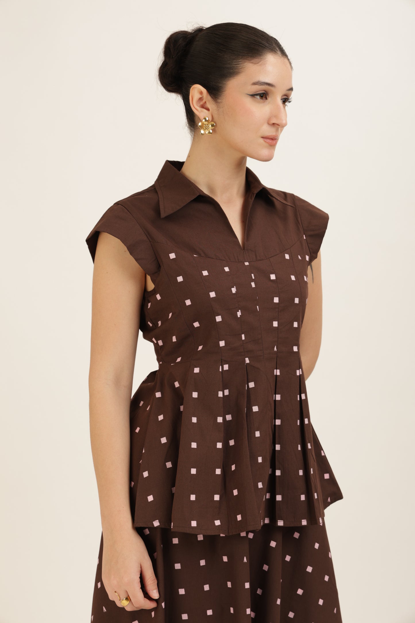 Pleated Hem Top