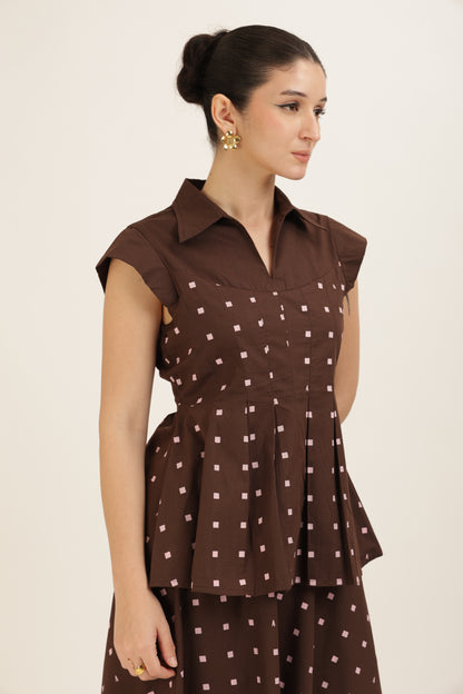 Pleated Hem Top