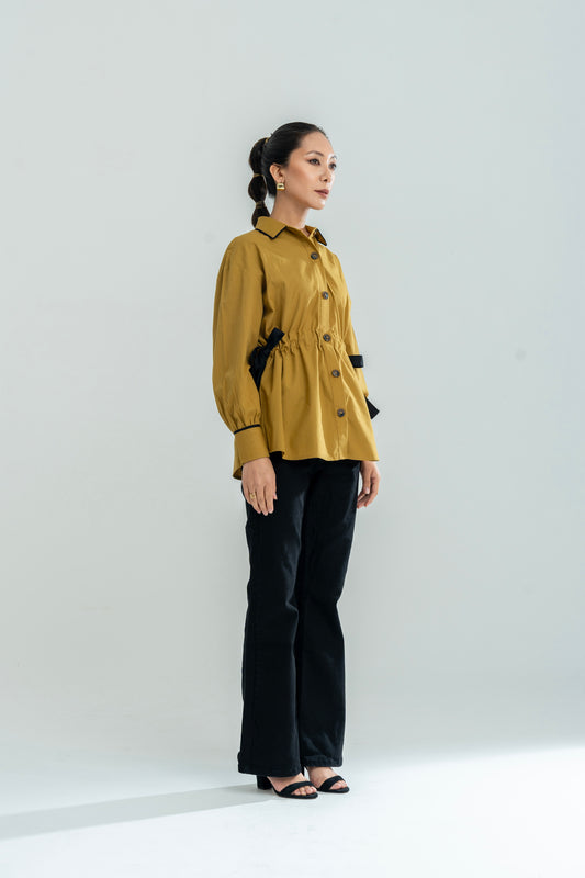 Effortless Tie Shirt Mustard