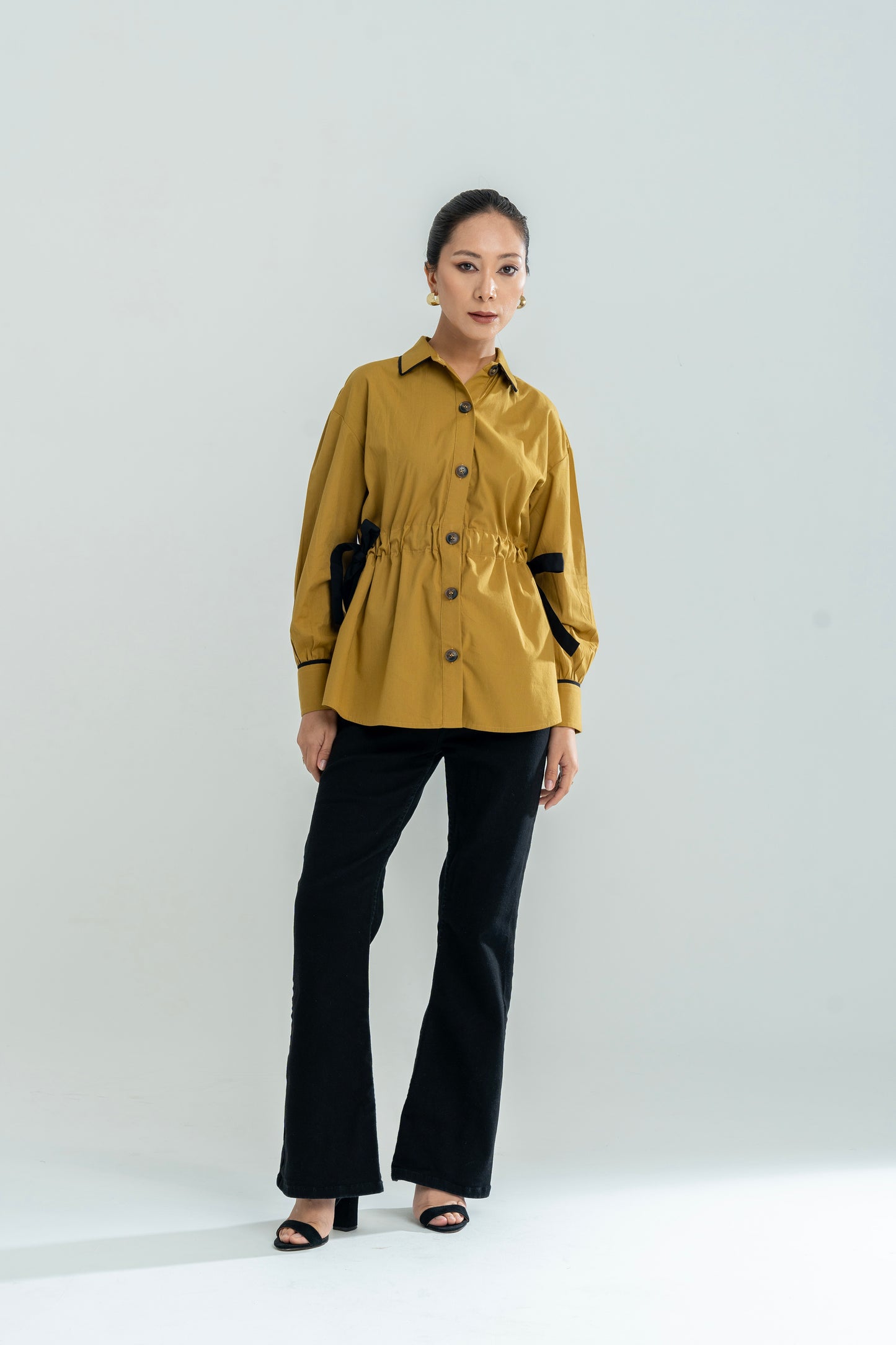 Effortless Tie Shirt Mustard