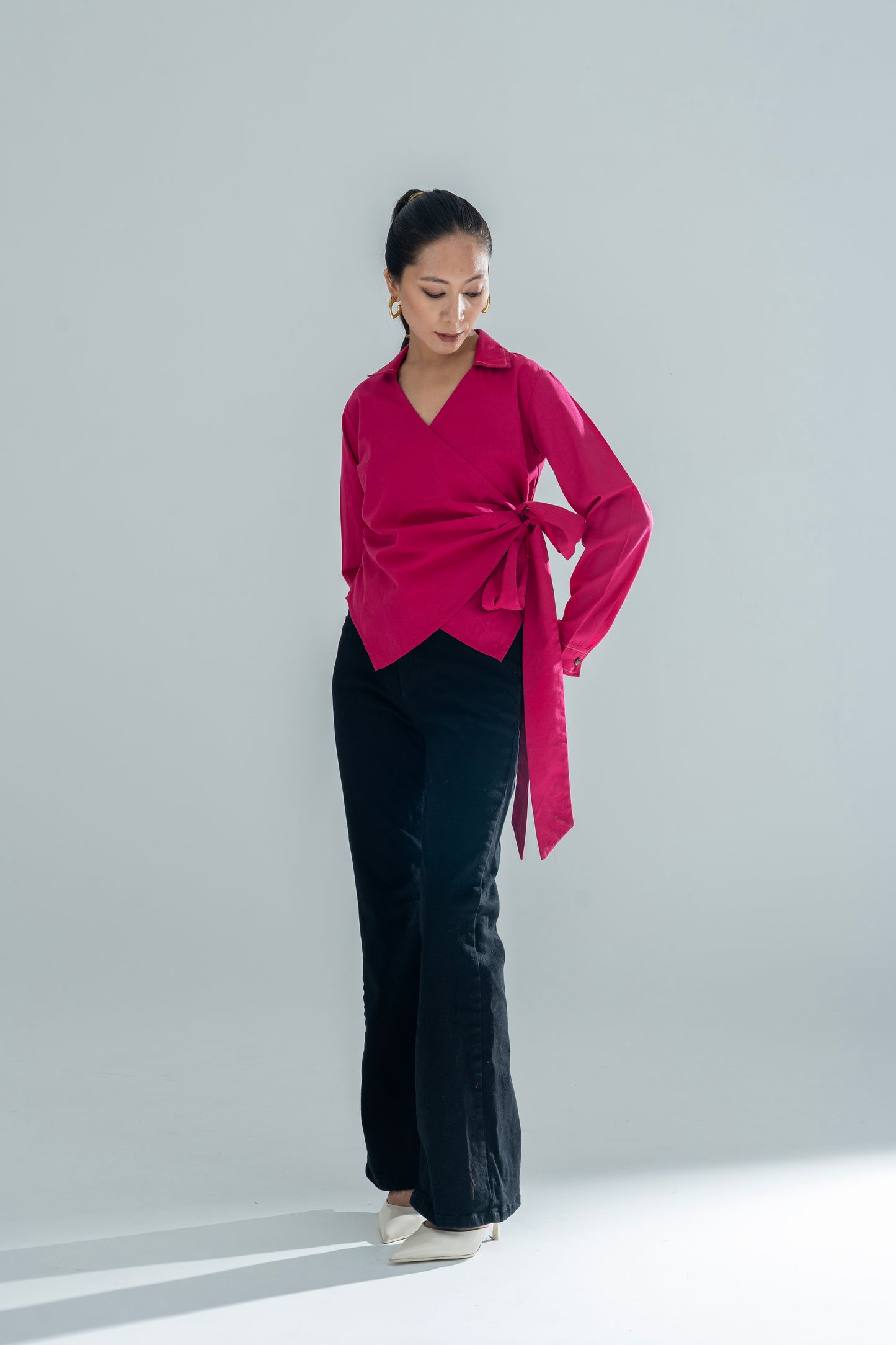 Drape N Shape Shirt Fuchsia