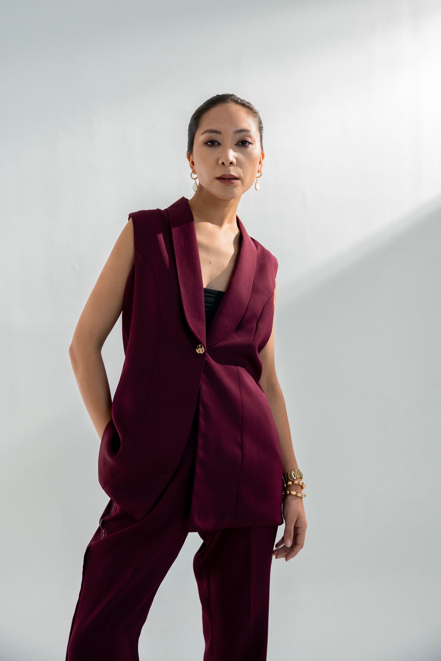 Sleek Waistcoat Purple