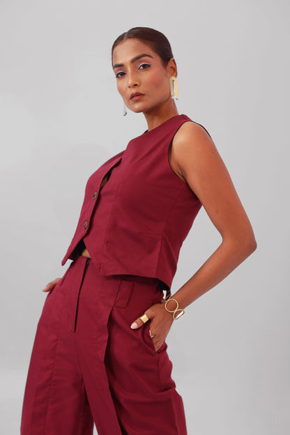 Buttoned Waistcoat Set