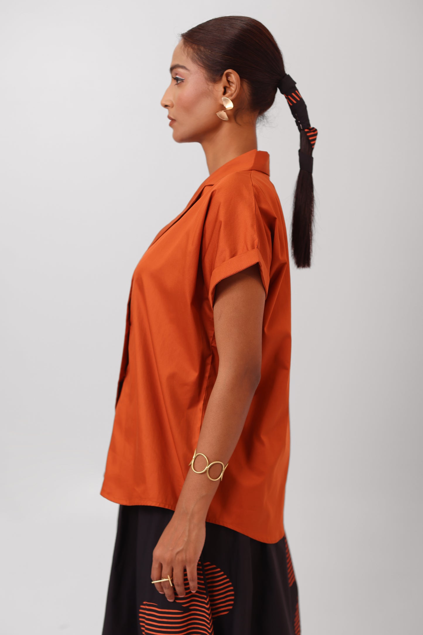 Cap Sleeve Shirt Orange