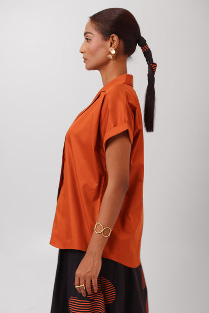 Cap Sleeve Shirt Orange