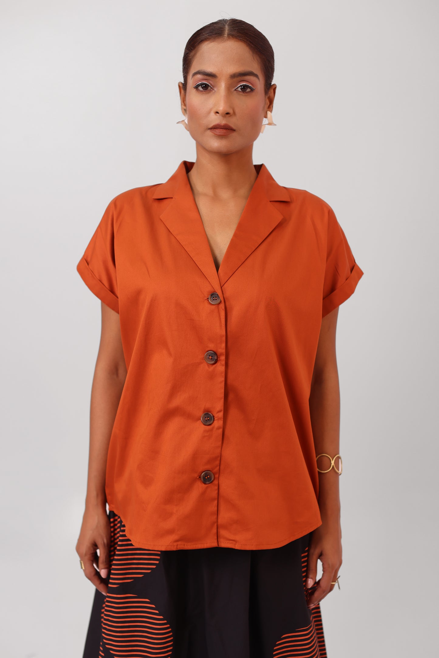 Cap Sleeve Shirt Orange