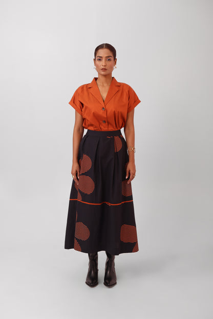 Black Pleated Skirt Set