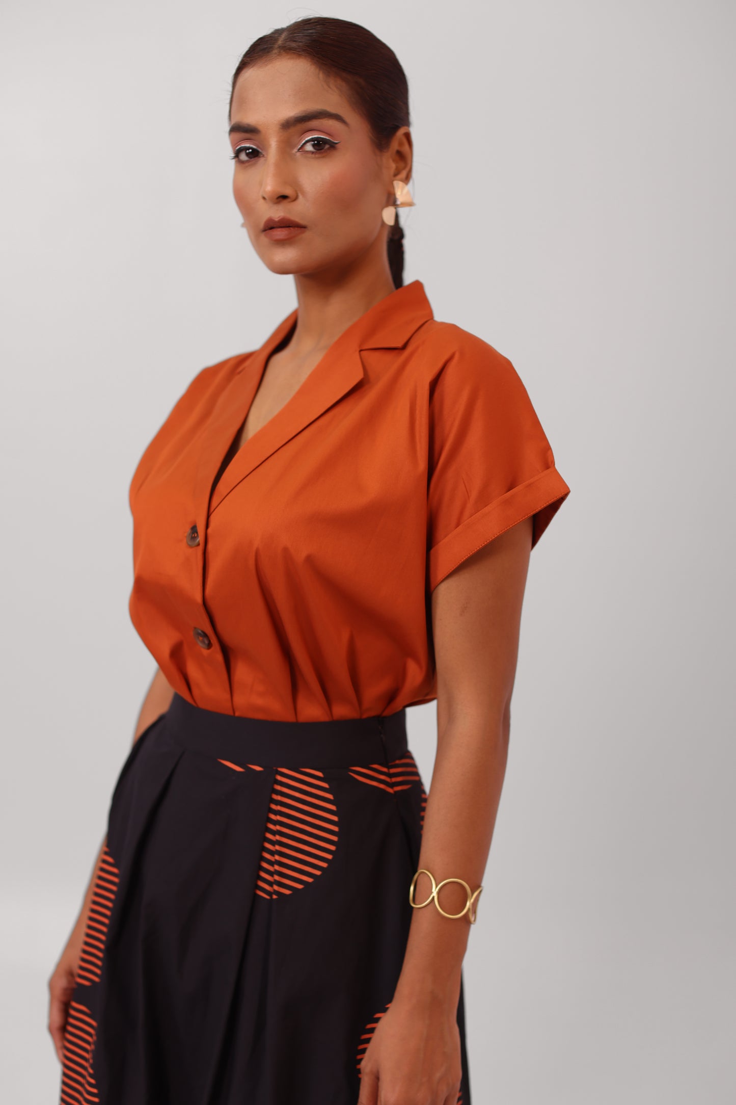 Cap Sleeve Shirt Orange