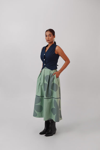 Pleated Skirt Sage
