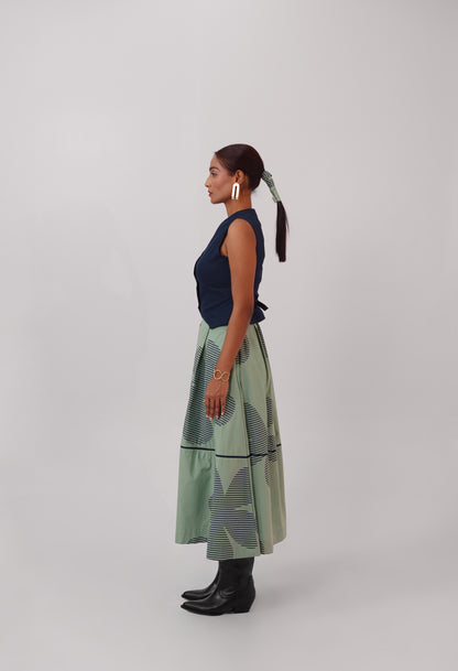 Pleated Skirt Sage