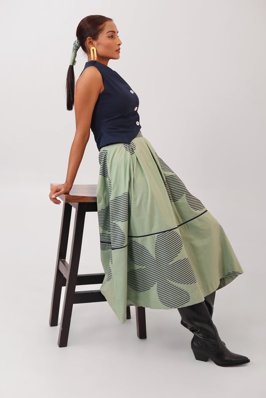 Pleated Skirt Sage