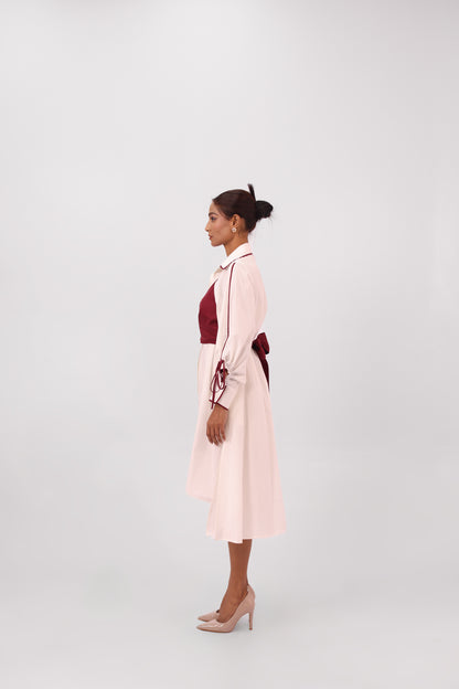 Bandeau Shirt Dress White