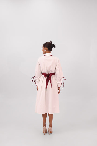 Bandeau Shirt Dress White