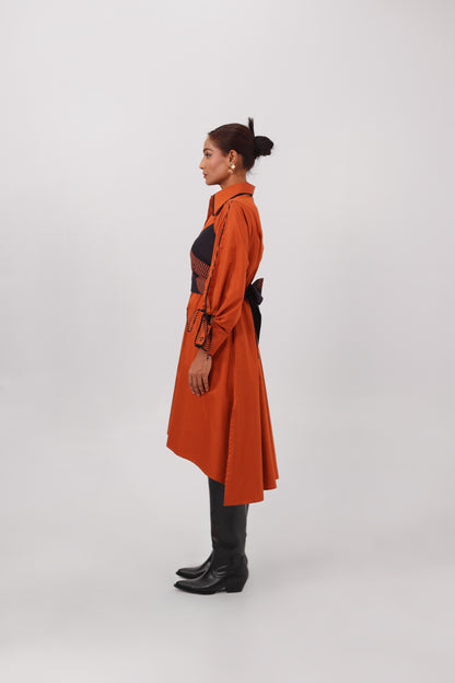Bandeau Shirt Dress Orange