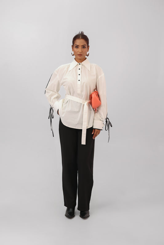 Half Placket Shirt White