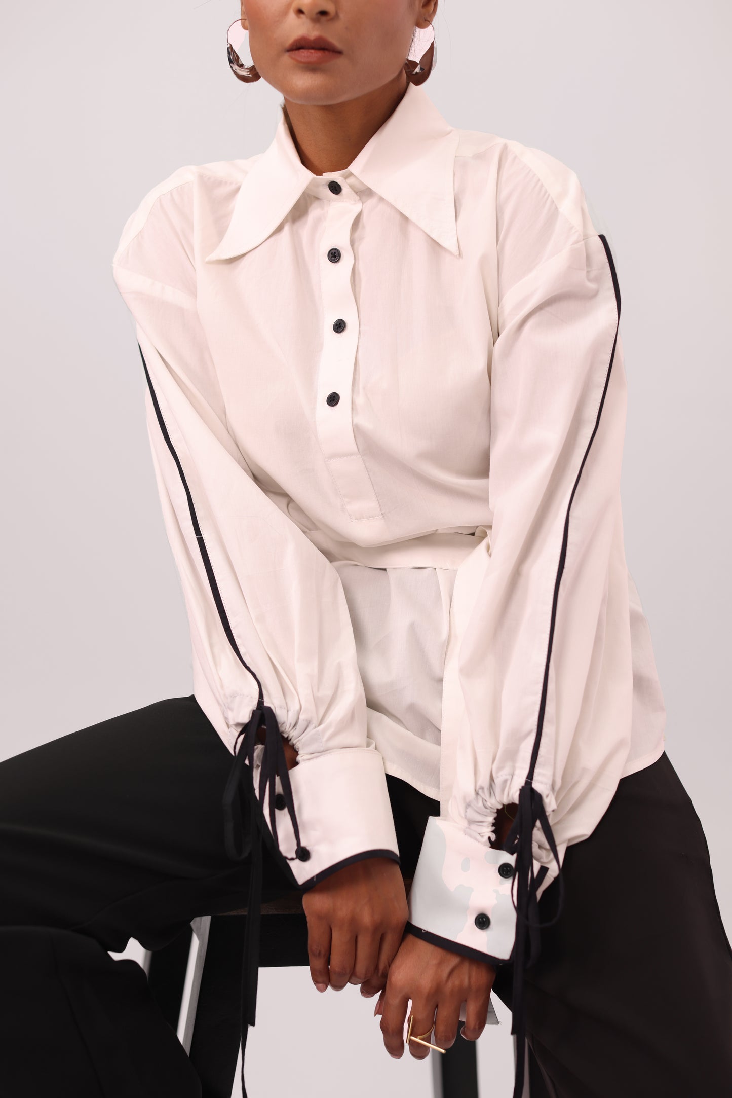 Half Placket Shirt White