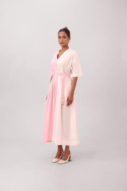 Contrast Midi Dress