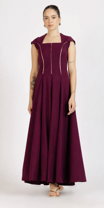Shimmer Line Dress Purple