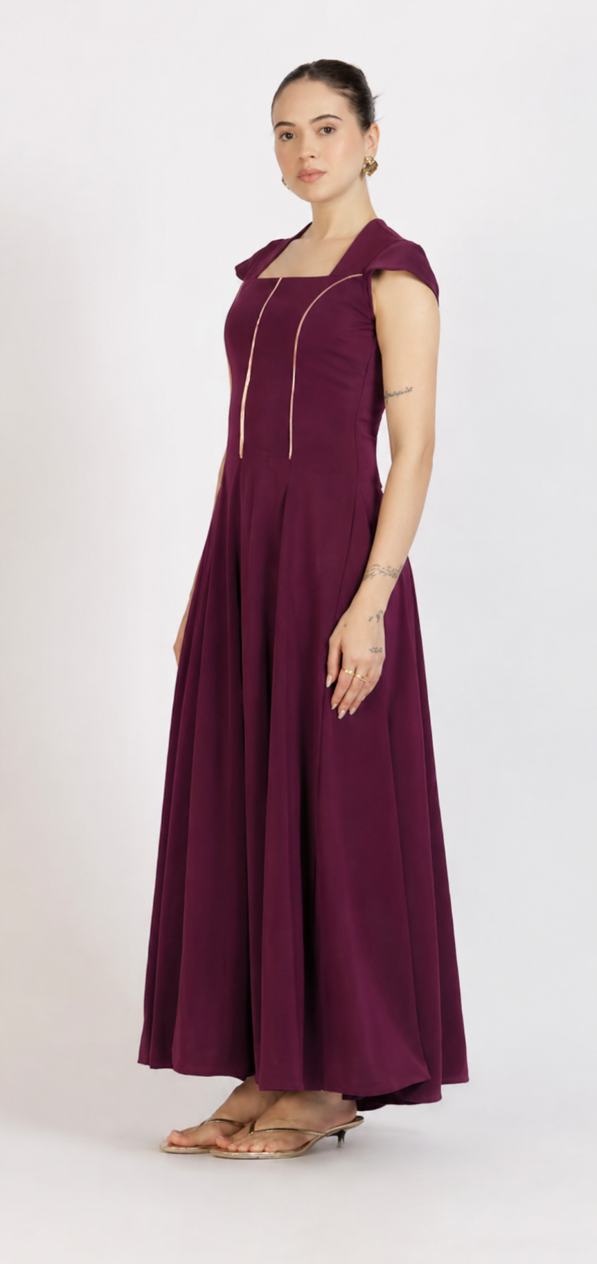 Shimmer Line Dress Purple