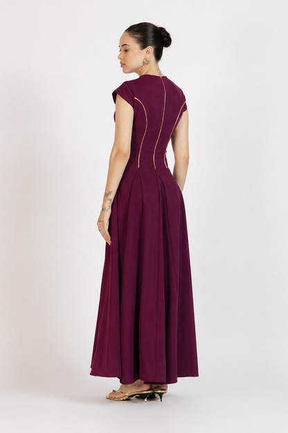Shimmer Line Dress Purple