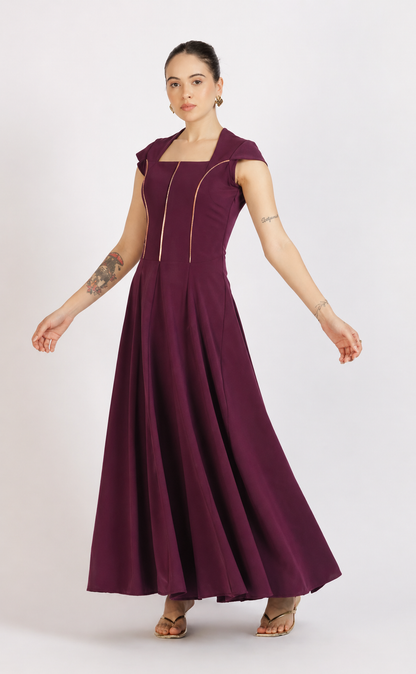 Shimmer Line Dress Purple
