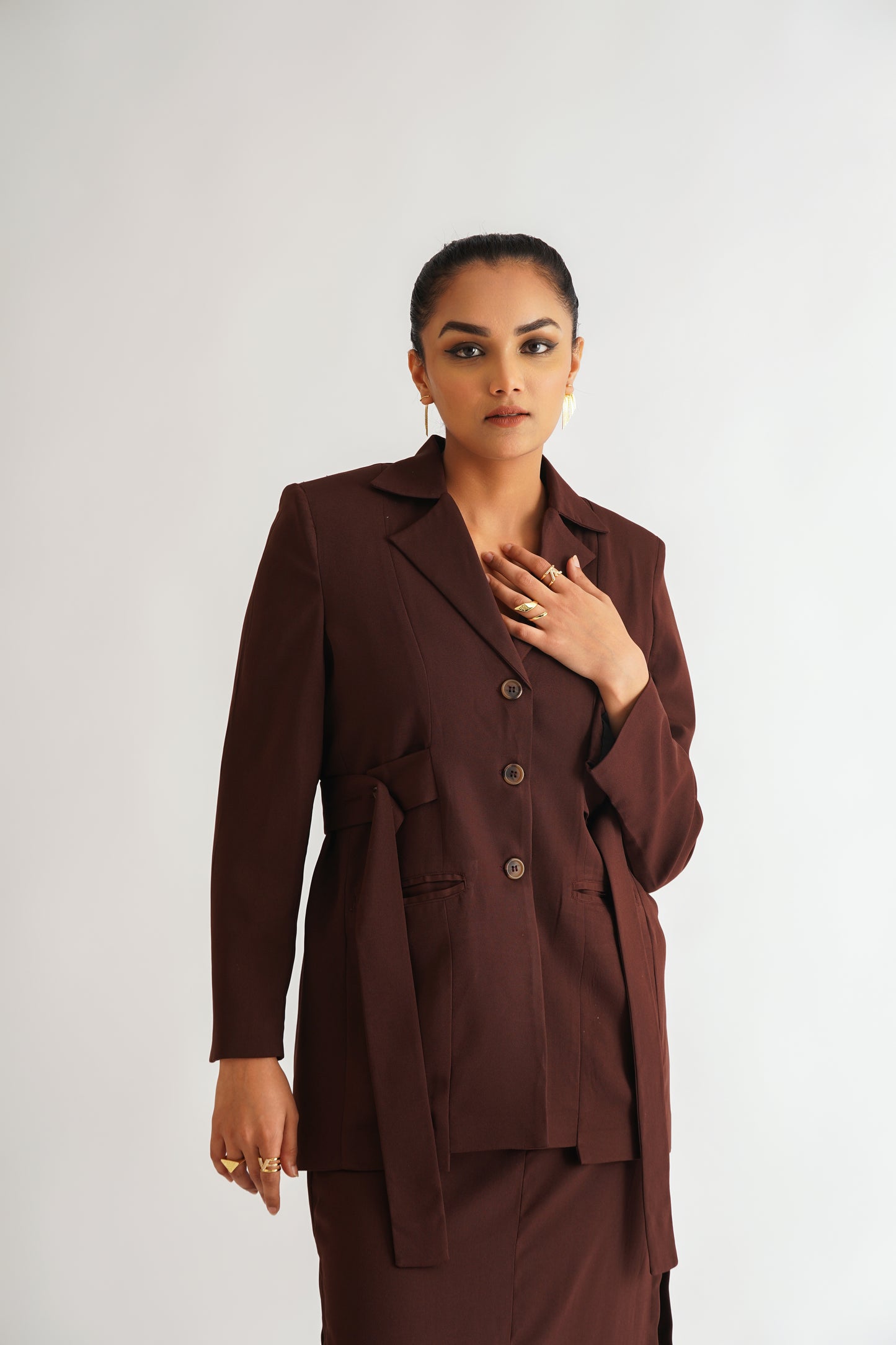 Belted Blazer Set