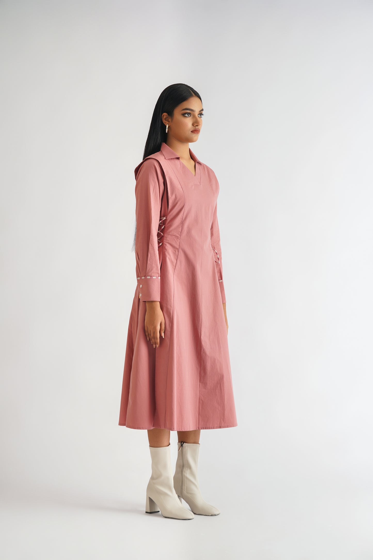 Power Pleated Dress Pink