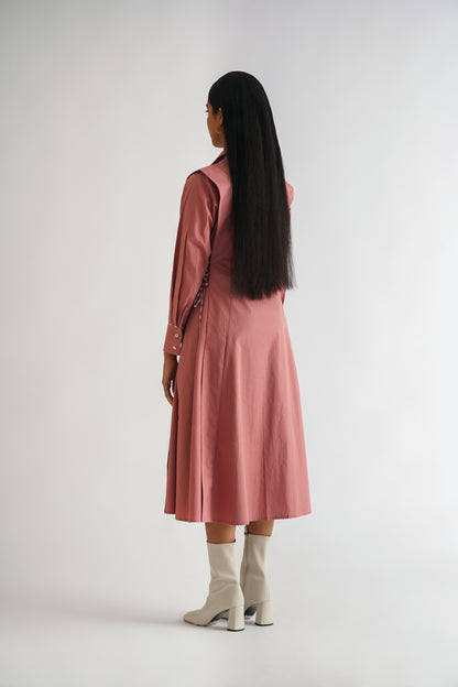 Power Pleated Dress Pink