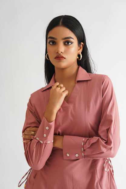 Power Pleated Dress Pink