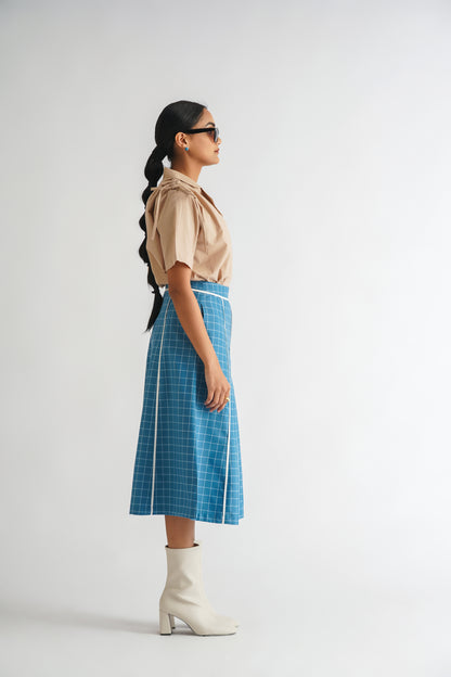Checkered Flare Skirt