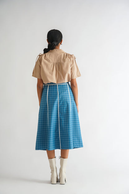 Checkered Flare Skirt