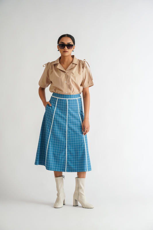 Checkered Flare Skirt