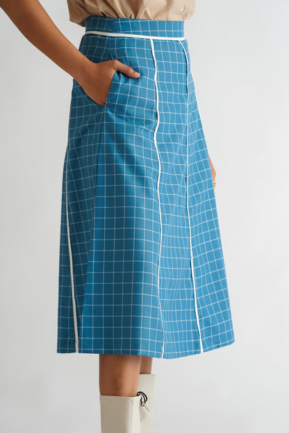 Checkered Flare Skirt