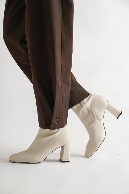 Buttoned Hem Trouser Brown