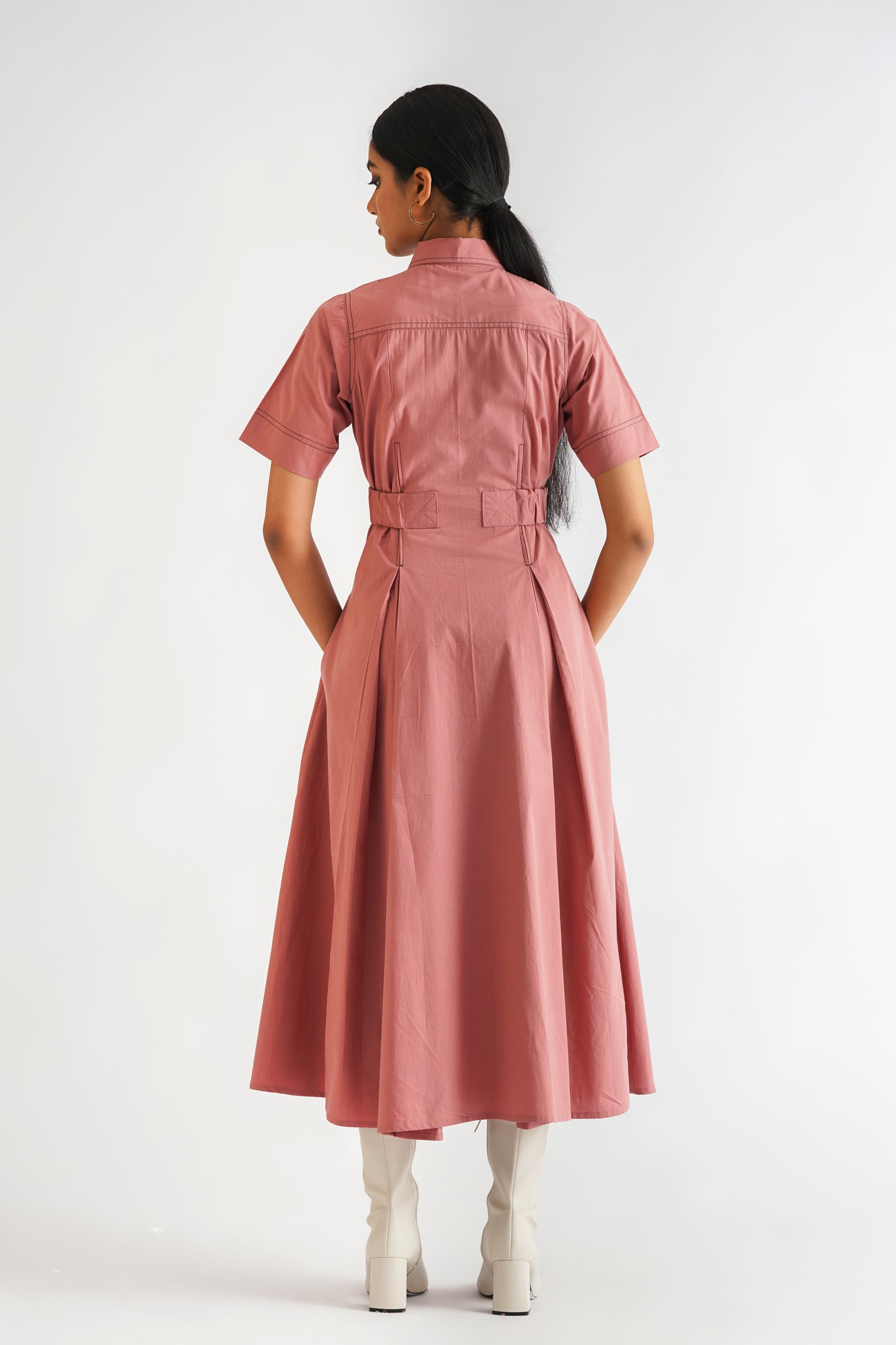 Tailored Stitchline Dress Pink