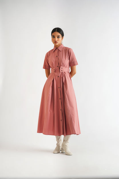 Tailored Stitchline Dress Pink