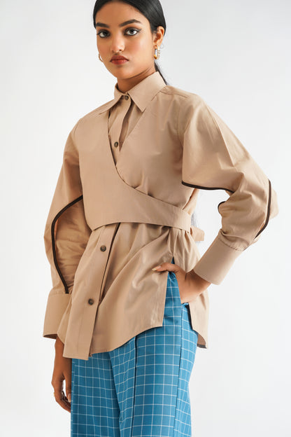 Wrap Shirt Beige