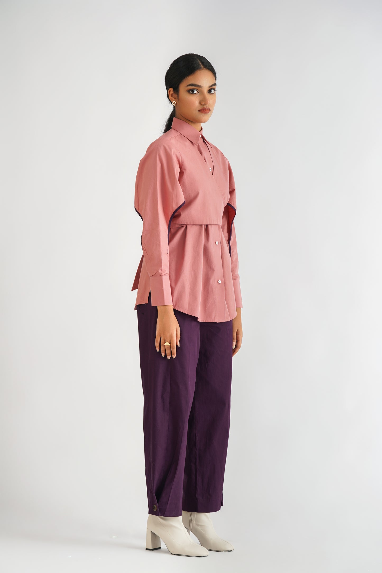 Buttoned Hem Trouser Purple