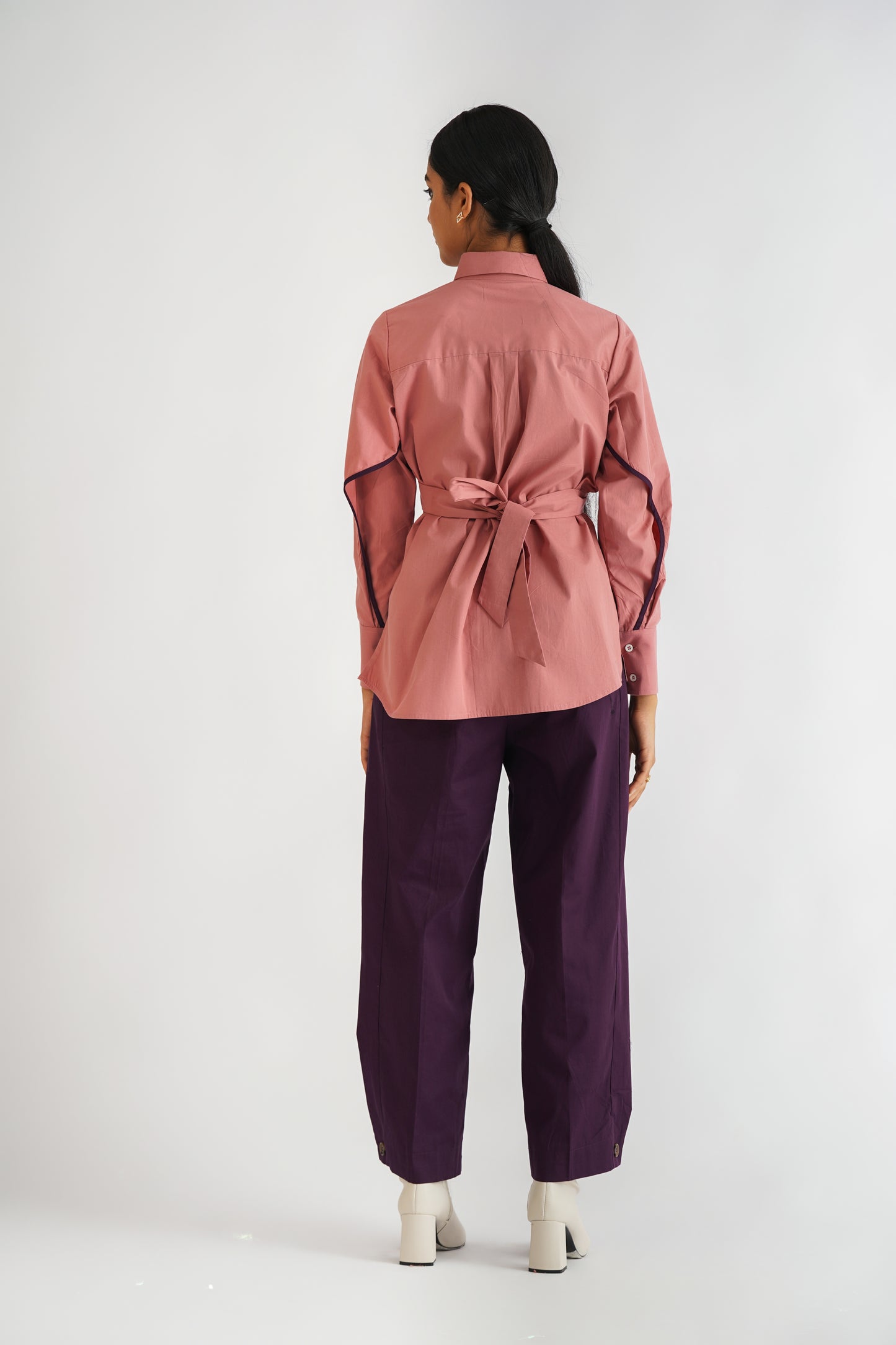 Buttoned Hem Trouser Purple