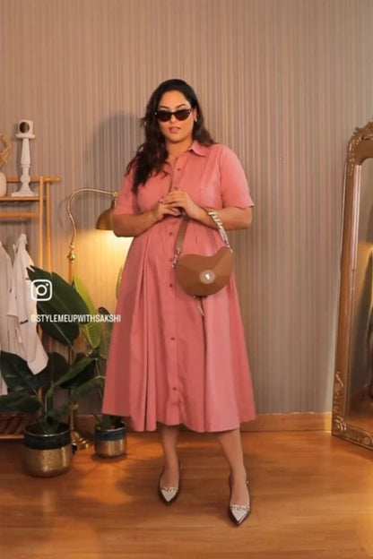 Tailored Stitchline Dress Pink