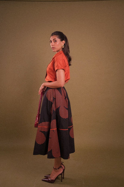 Black Pleated Skirt Set